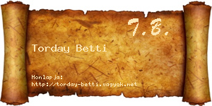 Torday Betti névjegykártya
